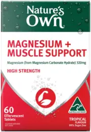 Nature's Own Magnesium + Muscle Support High Strength 60 Effervescent Tabs