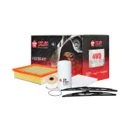Sakura Front Wiper Blades & 4WD Filter Service Kit for Holden Colorado RC 3.0L