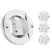 4Pcs Marine Boat Interior Lights,12V LED Boat Deck Courtesy Light 3'' Round White 6 LED Stern Transom Anchor Light as shown