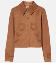 [Rixo] Rixo Dionne appliqué suede jacket AU 20 brown
