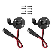 2x SAE Power Socket Sidewall Port Quick Connect Solar Panel Mount Connector 30cm