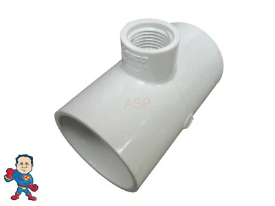 Hot Tub, Reducing Tee, 1-1/2" Slip x 1/2" Female Pipe Thread x 1-1/2" Slip