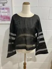 BNWT SASS AND BIDE sz 8 will fit 12-14 long sleeve black panel top RRP $460