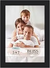 Icona Bay 5x7 Black Picture Frame, Modern Style Wood Composite Frame, Table Top or Wall Mount, Bliss Collection