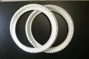 Bicycle Tires 18x1.95 White Knobby PAIR