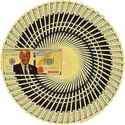 PartyYeah Donald Trump 1000 Dollar Bill Banknote, One Thousand 24k Gold Coated Donald Trump Legacy Limited Edition Million Dollar Bill Great Coin Currency Collectors and Republican (100 Pack)