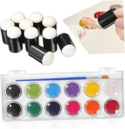 NUOBESTY 30 Pcs Painting Sponges Finger Daubers Set Watercolor Paints Art Kit for Boys and Girls Non-smudging 18 Vibrant Colors