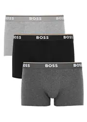 Boss Stretch-cotton Boxer Trunks - set of Three - Grey - M M
