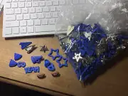 Jesse James Dress it up Embellishment FOOTBALL Buttons GO TEAM Blue