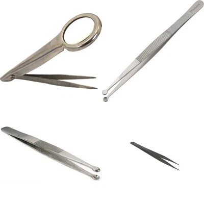 6X Magnifying Glass Tweezers Beading Jewelry Craft Tool