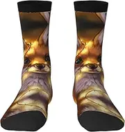[EdWal] Soft cute Fox print Moisture Wicking Socks Sports Socks for Men and Women Warm thermal Boot Hiking Socks