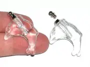 1 Tiny CLEAR Glass DOLPHIN Perfume bottle SCREW CAP NEW*