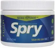 SPRY Xylitol Sweetened Sugar-Free Chewing Gum Peppermint Tub x 100 Pieces