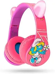 Kids Bluetooth Headphones Smurfs, Foldable Headphones Over Ear, Headphone with Microphone, 85/94dB Volume Limit, Wireless and Wired Headset with Micro SD, FM for Phones/Tablets/PC/TV