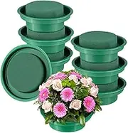 Floral Foam Rounds in Bowls Flower Arrangement Kit Green Round Wet Flower Foam Blocks for Fresh and Artificial Flower Arrangements Birthday Wedding Party Decors for Fresh Flower Plant Foam(8pce)