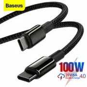Baseus PD 100W Type-C to C Laptop Phone QC 4.0 Lead Charger Cable Data Cord
