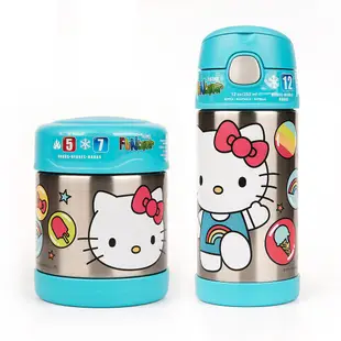 【美國膳魔師THERMOS】Hello Kitty凱蒂貓藍色款 迪士尼不鏽鋼水壺食物罐組合 (7.4折)