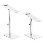 2Pcs Shoe Display Stand Adjustable High Heel Risers Metal Shoe Rack Silver