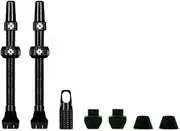 Muc-Off Tubeless Valves, Black 44mm - Dust Caps for Bikes with Valve Core Removal Tool - Presta Valve Caps for Tubeless MTB/Road/Gravel Bikes