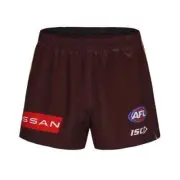 Hawthorn Hawks 2025 Players Home Shorts Sizes Small - 5XL Brown-Gold AFL ISC