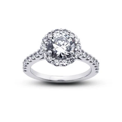 2 1/4ct I VS2 Round Natural Certified Diamonds 14k Halo Ring with Matching Band