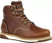 NIB Georgia Boot Men's AMP LT Wedge Industrial Boot Brown 11 WIDE Waterproof 6"