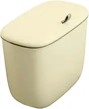 Generic Hanging Trash Can Compost Bin for Kitchen Cabinet Door Waste Bin Compost Bucket for Household Cupboard RV Bathroom Toilet, Cream Small