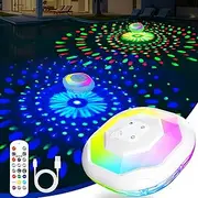 DeeprBetter Floating Pool Lighting Battery with Remote Control, LED Pool Lights Floating with Colourful Light Show, IP68 Waterproof Whirlpool Lights, Underwater Lighting for Spa Bathtubs
