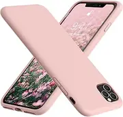 Vooii iPhone 11 Pro Max Case, Soft Liquid Silicone Slim Rubber Full Body Protective Case with Soft Microfiber Lining, Sand Pink