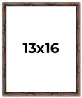 13x16 Frame Brown Bamboo with Dark Coffee/Walnut Finish | Solid Wood Picture Fra