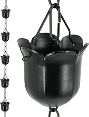 DFTDFYXYAluminum Rain Chain Metal Hanging Rain Chains Rain Catcher Chain Outdoor,Replacement Downspout for Gutters,Metal Garden Rainwater Diverter Catcher Chains,for Eaves Drainage,3.6m(11.8ft)