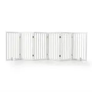Petzly Pet Gate Dog Fence Safety Barrier with Support Feet 6 Panel 80cm White