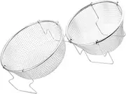 UTHCLO 2pcs Frying Net Round Chips Frying Basket Snack Basket Strainer Sieve for French Fries Chicken Wings