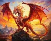 Rebotipy Paint by Number for Adults Dragon on a Cliff in The Sunset Adults Paint by Number Kits on Canvas Digital Acrylic Paint by Numbers Kits Oil Painting by Numbers for Canvas Art 16x20 in