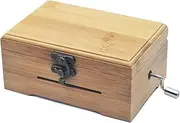 Wingostore 30 Notes Hand Crank Music Box Movement with Copper Gear DIY Make Your Music Tool Kit (With Bamboo box)
