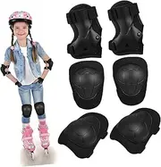 1Set Protective Gear Set Knee Elbow Pads Wrist Guards for Skateboarding Roller Skating Cycling Each with Storage Bag Safe Sports Gear for Boys