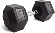 Rubber Hex Dumbbell 25KG, Weight Lift Dumbbells for Men Women Workout , Training Exercise Fitness Home Gym Work Out Dumbell