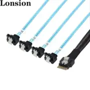 PCIE Slimline SAS 4.0 38pin SFF-8654 4i to 4 SATA Female 90 Degree Cable
