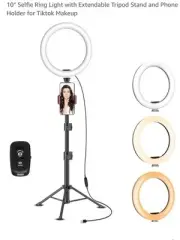 10in LED Selfie Ring Light w/extendable Tripod Stand/Phone Holder