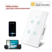 Smart Touch Key Switch Home Kit WiFi Siri Control 1-4 Gang Dual Mode 200-240V