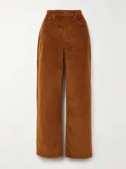 [RAG & BONE] RAG & BONE - Logan High-rise Straight-leg Cotton-blend Corduroy Pants - Tan - 26 26 Brown