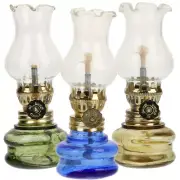 3PCS Retro Portable Practical Glass Kerosene Lamp Oil Lantern Glass Oil Lamp