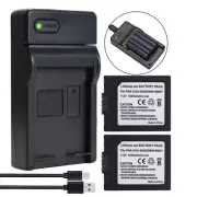 2x Cga-s006 Battery +Charger for Panasonic Lumix DMC-FZ30, DMC-FZ7BS DMC-FZ50K