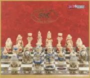 SAC Alice in Wonderland Chess Set, Hand-Painted (without board) (UK)