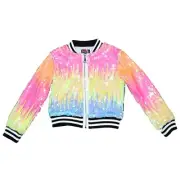 JoJo Siwa Big Girl's Pastel Rainbow Sequin Jacket - NWT