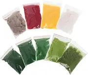9pcs Simulated Lawn Grass Powder Fake Grass Miniature Scenery Material Dress Tree Fake Lawn Material Miniature Model Scatter Miniature Terrain Grass Lawn Powder Plastic Generic