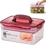Lock & Lock BPA Free Rectangular Pickle Kimchi Press Ferment Storage Container (3.6L)