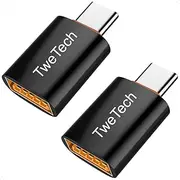 TweTech USB C to USB Adapter, USBA Female to USBC Male Converter, OTG Type-C Adaptor, USB to USB C Adapter, Compatible with Smartphone Tablet Laptop, Apple MacBook iPad iPhone 15, Android Samsung