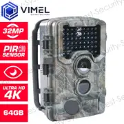 Hunting Camera Trail Game 4K 64GB Wildlife PIR Farm Security Home Outdoor CCTV