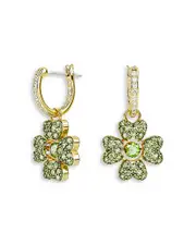 Swarovski Idyllia Crystal Clover Dangle Hoop Earrings